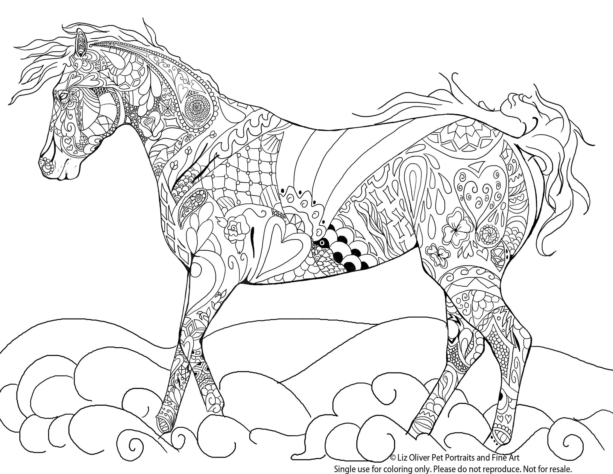 L Olivier coloriage gratuit cheval