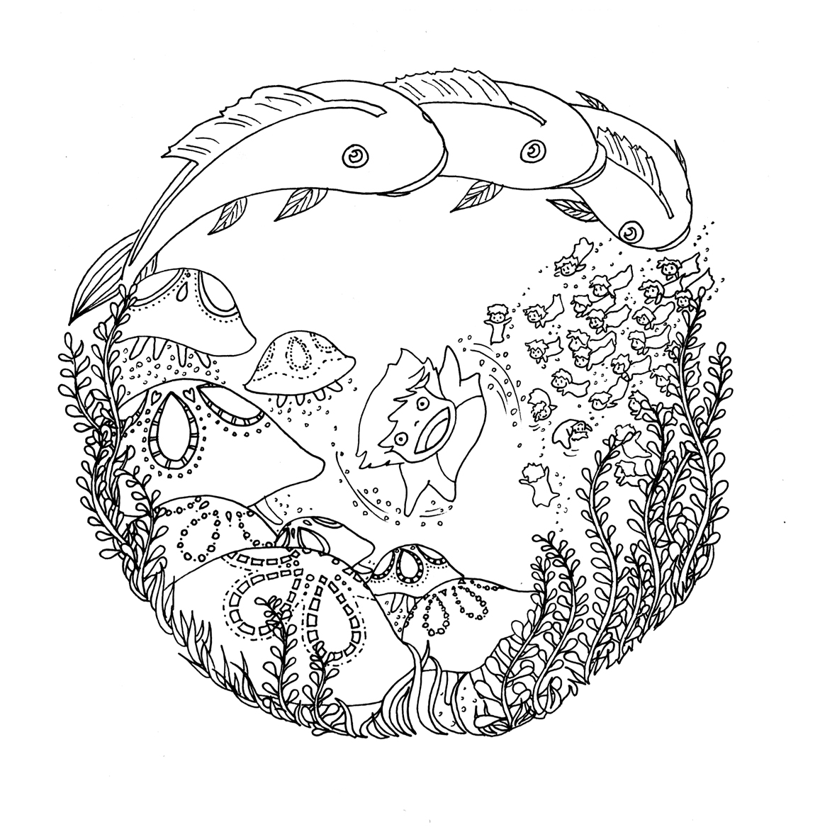 Impression dessin Totoro à imprimer par Chocobo - Artherapie.ca