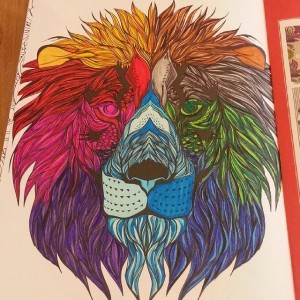 Lion coloré     