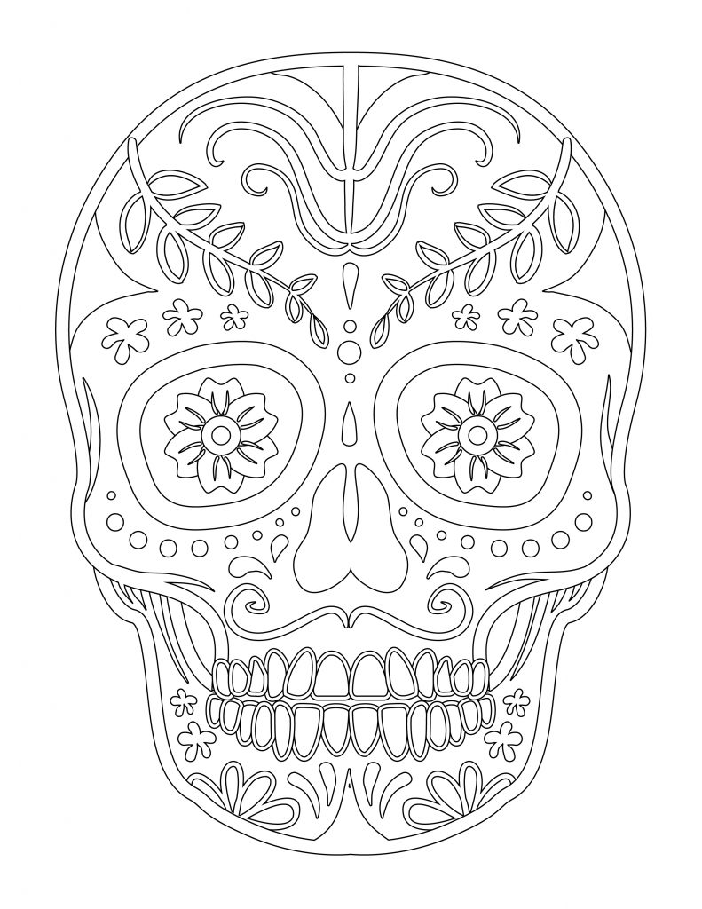 Dessin Halloween Facile A Imprimer Gratuit Halloween skull candy coloriage facile à imprimer - Artherapie.ca